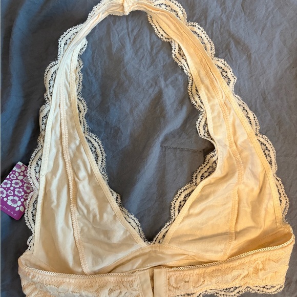 Anemone Lace Halter Bralettes in Cream and Coffee NWT size S/M - Picture 2 of 5
